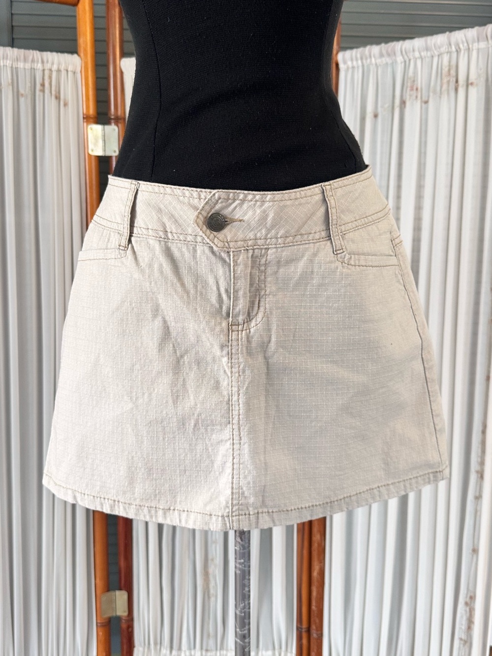 Vintage Paris Blues Beige Mini Skirt